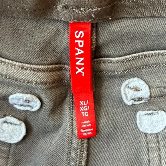 NWT SPANX 20312R Stretch Twill Cropped Wide Leg XL Tall in Almond Khaki Pants - Picture 5 of 11